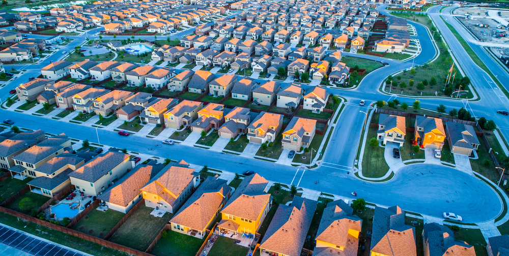 arial view houses